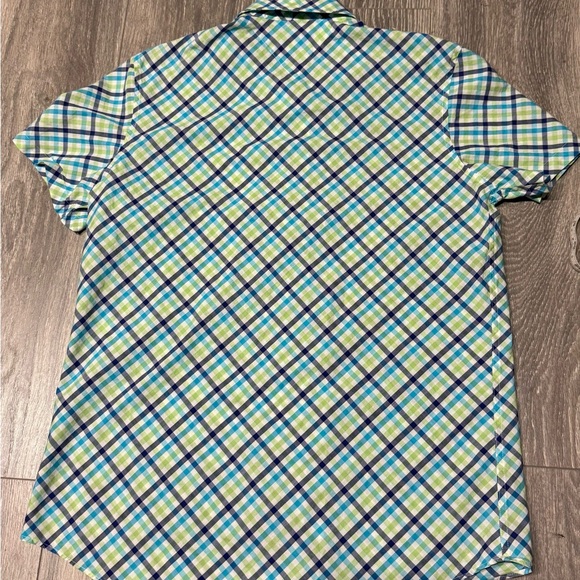 Tommy Hilfiger Kids Blue and Green Plaid Shirt - Picture 2 of 4